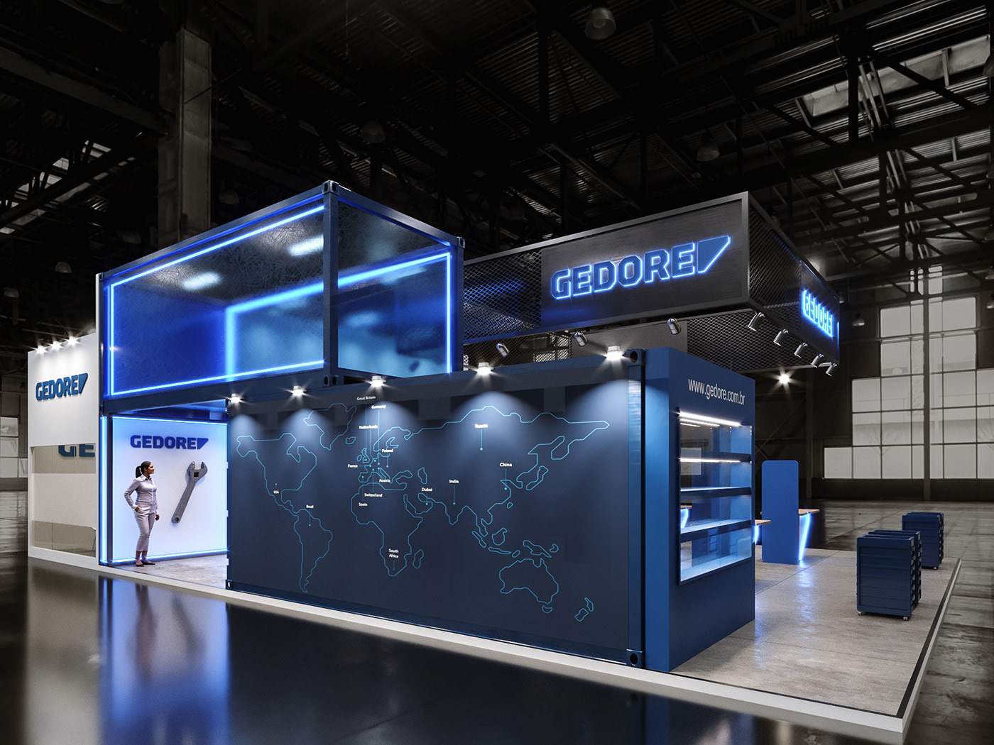 GEDORE創(chuàng)意吊點展臺設(shè)計分享